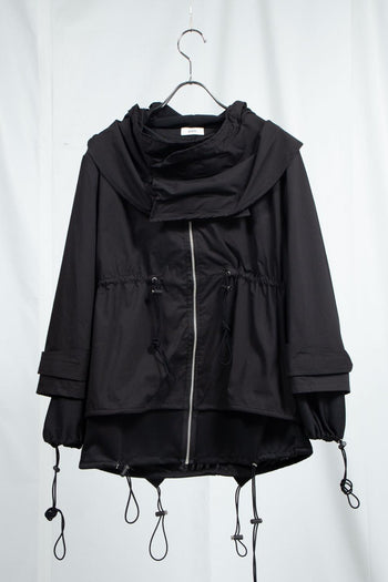 Black layered hoodie