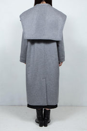 GHOST PARTY / linen & cotton layered coat Grey