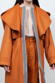 GHOST PARTY / linen & cotton layered coat Orange