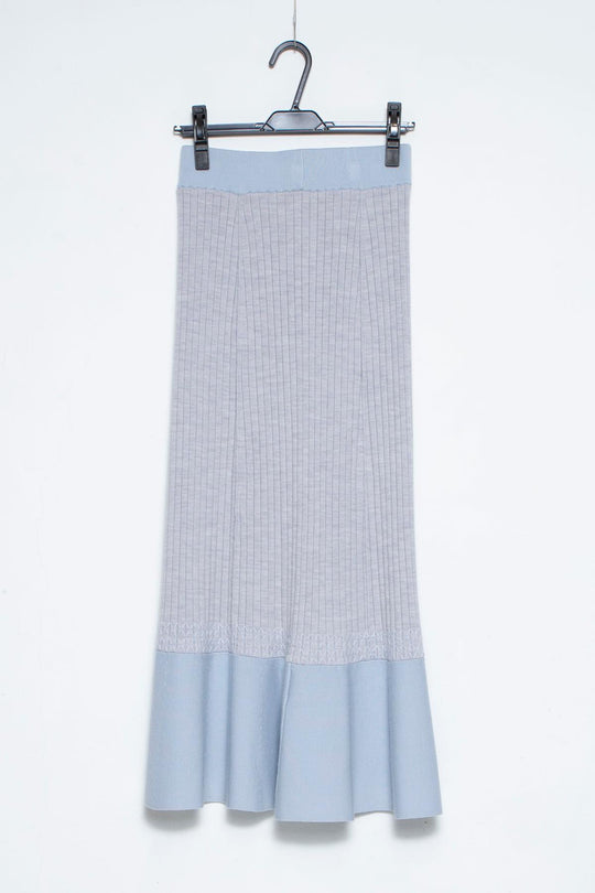 Create Clair knit skirt light blue