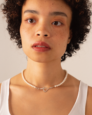 heart pearl choker <h-002>