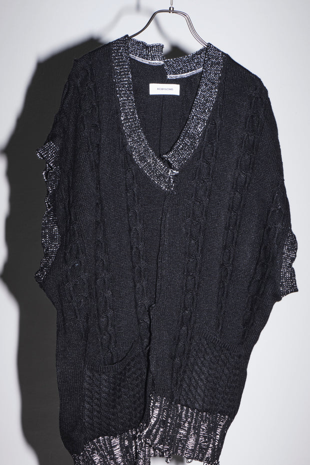 INSIDE OUT KNIT V BLACK / bodysong.（ボディソング）通販・店舗 渋谷