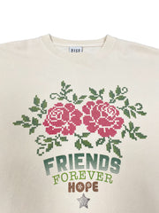 Rose Distressed Tee OFF WHITE