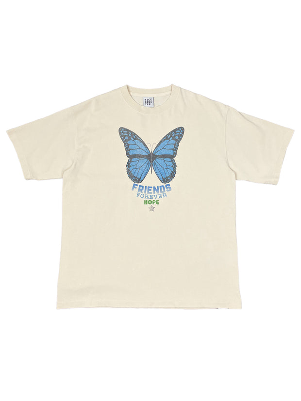 Butterfly Distressed Tee OFF WHITE