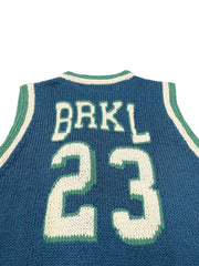 Hand Knit Basketball Shirt NAVY