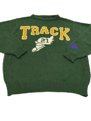 Hand Knit College Sweater IVY GREEN