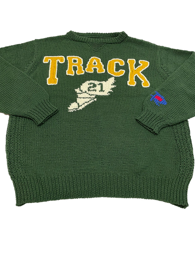 Hand Knit College Sweater IVY GREEN / RICE NINE TEN（ライス ナイン ...