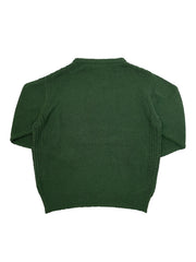 Hand Knit College Sweater IVY GREEN