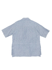 French Linen Cargo Pocket Shirt BLUE