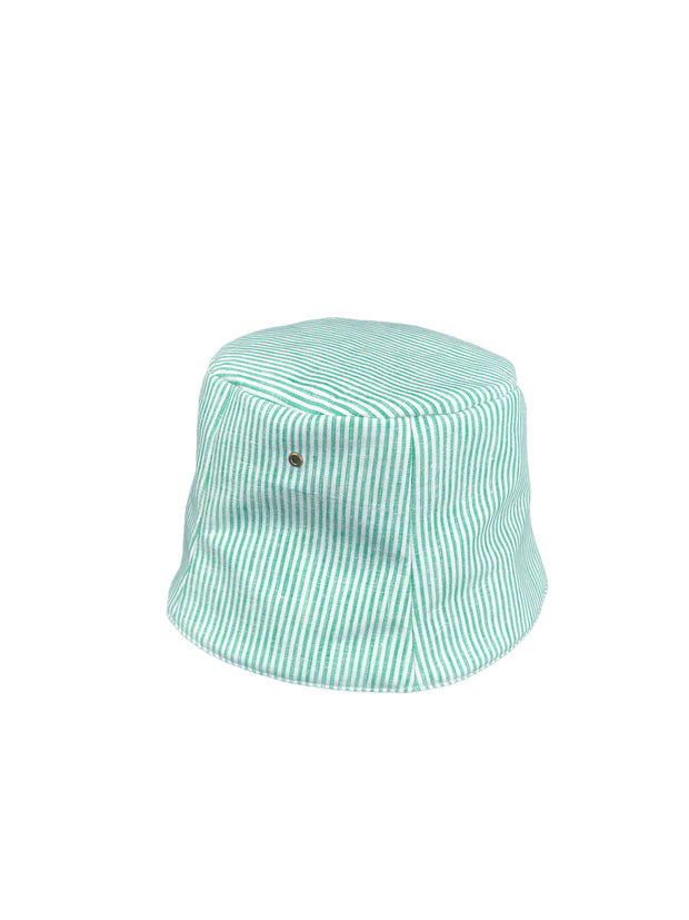 French Linen Brimless Bucket Hat GREEN